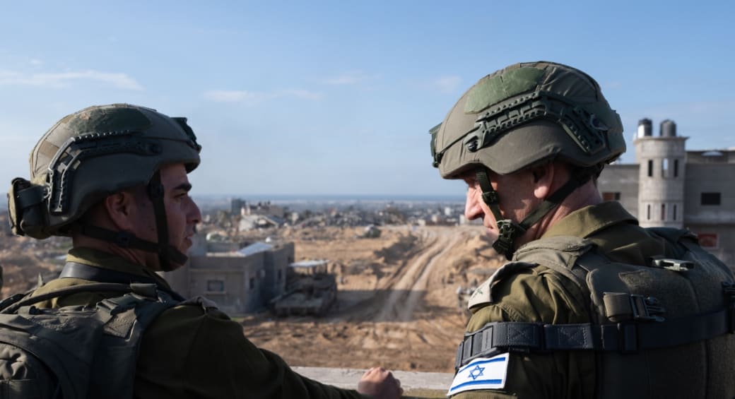  IDF Chief of Staff Herzi Halevi looks on in Gaza's Khan Yunis, January 25, 2024 (photo credit: IDF SPOKESPERSON'S UNIT)