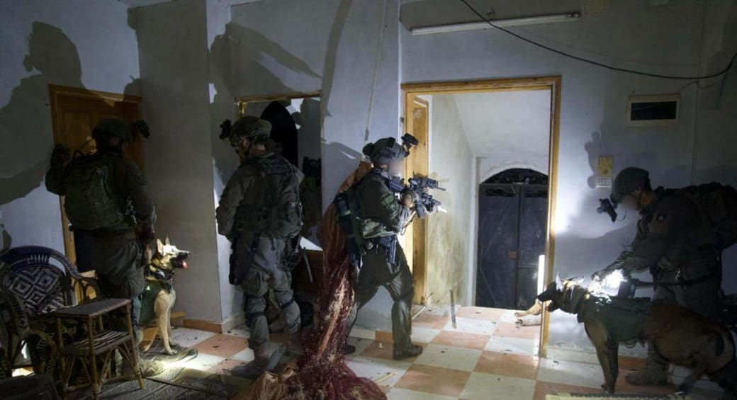  IDF soldiers raid a building in the Gaza Strip, February 3rd, 2024 (photo credit: IDF SPOKESPERSON'S UNIT)