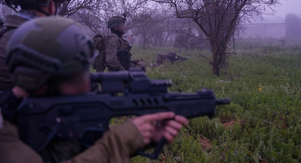 Israeli soldiers operate in the Gaza Strip, February 13, 2024 (photo credit: IDF SPOKESPERSON'S UNIT)