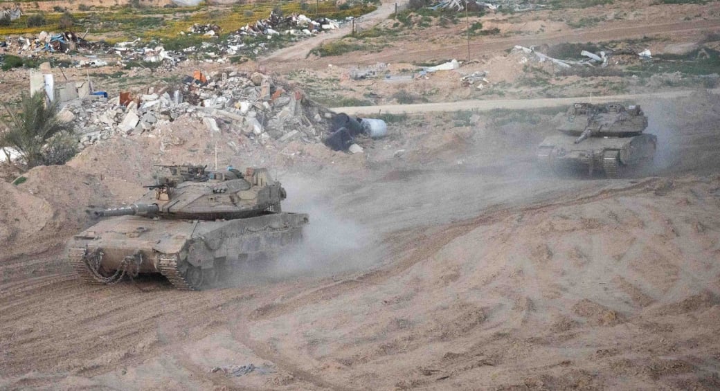  IDF tanks operate in the Gaza Strip. March 19, 2024. (photo credit: IDF SPOKESPERSON'S UNIT)