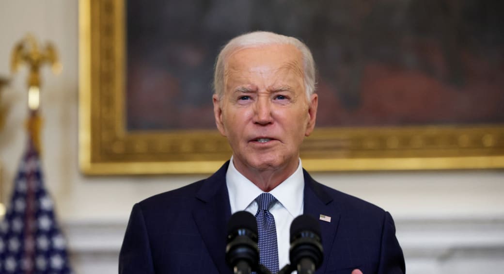  US President Joe Biden delivers remarks on the Middle East in the State Dining room at the White House in Washington, US, May 31, 2024.  (photo credit: REUTERS/EVELYN HOCKSTEIN)