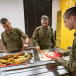  Golani soldiers eat at the soldiers' mess at the Golani divisional training base. 