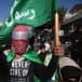  Hamas supporters take part in a protest in support of the people of Gaza in Hebron, West Bank, December 1, 2023