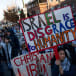  Pro-Palestinian demonstrators march after taking part in a rally demanding a ceasefire and the end of Israel attacks on Gaza at the borough of Queens in New York, U.S., February 19, 2024.