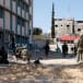   Israeli soldiers operate outside Nasser Hospital in Khan Yunis in this photograph released by the IDF on February 18, the date on which the hospital – one of the largest in the southern Gaza Strip – stopped functioning.