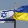 The national flags of Israel and Ukraine