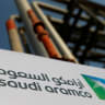 Saudi Aramco logo is pictured at the oil facility in Abqaiq, Saudi Arabia October 12, 2019