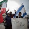 Iranian journalism, Nada Amin, who received asylum in Israel, organized a demonstration in support of the Iranian people and their protests against the regime in Iran, at Jaffa Gate in Jerusalem's Old City, on January 2, 2018.