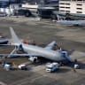 A Boeing KC-46A Pegasus sits on the tarmac at Boeing facilities at Boeing Field in this aerial photo in Seattle, Washington, U.S.