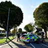  A police officer guards the scene where MP David Amess was stabbed during constituency surgery, in Leigh-on-Sea, Britain October 15, 2021.