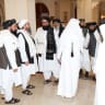 Taliban delegates arrive to meet with US and European delegates in Doha, Qatar, last week.