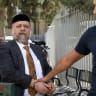  Rabbi Moshe Yazdi, arrested on suspicion of sexual offenses against women is brought for a court hearing at the Jerusalem Magistrate's Court, on April 27, 2022.