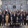  President Isaac Herzog poses with the 37th government of Israel, December 29, 2022.