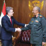 SUDAN’S SOVEREIGN council head General Abdel al-Fattah Burhan meets Israeli Foreign Minister Eli Cohen in Khartoum on February 2. 