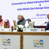  Saudi Arabian Crown Prince Mohammed bin Salman Al Saud, Indian Prime Minister Narendra Modi and U.S. President Joe Biden attend Partnership for Global Infrastructure and Investment event on the day of the G20 summit in New Delhi, India, September 9, 2023. 
