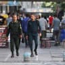  Iran's police forces walk on a street during the revival of morality police in Tehran, Iran, July 16, 2023