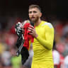 Soccer Football - Premier League - Arsenal v Nottingham Forest - Emirates Stadium, London, Britain - August 12, 2023 Nottingham Forest's Matt Turner applauds fans after the match