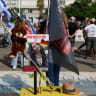  A picture of Shani Louk is displayed during a demonstration by family members and supporters of hostages who are being held in Gaza, in Tel Aviv, Israel October 28, 2023
