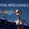  Google logo and AI Artificial Intelligence words are seen in this illustration taken, May 4, 2023. 