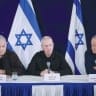  PRIME MINISTER Benjamin Netanyahu, Defense Minister Yoav Gallant, and Minister without Portfolio Benny Gantz hold a news conference in Tel Aviv, in November.