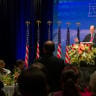  U.S. Representative Brad Sherman (D-CA) speaks during an event with Taiwan's President Tsai Ing-wen and members of the Taiwanese community, in Los Angeles, California, U.S., in this handout picture released on April 6, 2023.