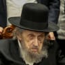  Rabbi Dov Lando seen during a meeting to discuss the drafting of ultra-Orthodox jews to the IDF in the ultra-Orthodox city of Bnei Brak, April 5, 2024.