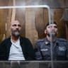  Haim Sirotkin, driver who is suspected of running over protesters last night during a demonstration calling for the release of Israeli hostages held in the Gaza Strip and against the current Israeli government, arrives for a court hearing at the Magistrate's Court in Tel Aviv on April 7, 2024.
