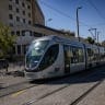 View of the Jerusalem Light Train at the Mount Herzl train station, near where Epstein Tower will be built, August 18, 2024