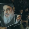  SUPPORTERS OF Hezbollah leader Hassan Nasrallah carry pictures of him as they gather in Sidon, following his killing in an Israeli airstrike, last month, labeled by ‘The New York Times’ as an ‘escalation.’