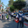  MDA paramedics at the scene after a terror stabbing in Hadera leaves six wounded. October 9, 2024.