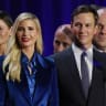  Jared Kushner and his wife Ivanka look on as Republican presidential nominee and former U.S. President Donald Trump addresses supporters at his rally, at the Palm Beach County Convention Center in West Palm Beach, Florida, U.S., November 6, 2024. 
