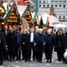 German Chancellor Olaf Scholz, Prime Minister of Saxony-Anhalt Reiner Haseloff and German Interior Minister Nancy Faeser visit the site where a car drove into a crowd of a Christmas market in Magdeburg, Germany December 21, 2024. 
