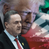  An illustration of Defense Minister Israel Katz and US President Donald Trump