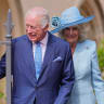  Britain's King Charles and Queen Camilla leave after attending the Easter Matins Service at St. George's Chapel, Windsor Castle, in Windsor, Britain, April 20, 2025. 