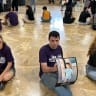  Activists with the group Standing Together hold a silent protest at the University of Haifa in April 2025. 