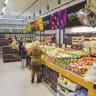 Shoppers pick groceries at the Shufersal Deal supermarket in Katzrin, Golan Heights. 
