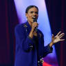  Conservative political commentator Candace Owens speaks during an event held by national conservative political movement 'Turning Point', in Detroit, Michigan, US, June, 14, 2024. 