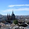 A general view of the cityscape of Vienna with the Maria vom Siege church in front, Austria, April 16, 2025.