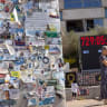Visitors at Hostage Square in Tel Aviv, October 05, 2025.