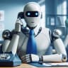 Robot on a phone call.