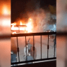 Israeli settlers riot at a Palestinian village in the West Bank, setting fire to cars and homes, on November 17, 2025