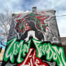 A mural of Mahsa Amini painted by Chilean-American artist Rodrigo Pradel in collaboration with Yasi Farazad, his Iranian-American friend, is pictured in Washington, United States in this undated handout picture.