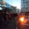 Protesters light fires, set roadblocks in Tehran following the death of Mahsa Amini, September 21, 2022.