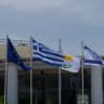 The flags of the European Union, Greece, Cyprus and Israel (illustrative)