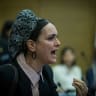 MK Limor Son Har-Melech reacts during a National Security committee meeting at the Knesset, the Israeli parliament on March 5, 2024; illustrative.