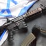 M4 Carbine superimposed on an Israeli flag