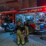 Israeli firefighters at the scene where a kid in a critical condition after a fire broke at an apartment in Ramot, Jerusalem, December 3, 2025.