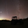 STARLINK SATELLITES are pictured in the sky over a farm in the Almaty Region, Kazakhstan January 25, 2025.