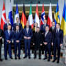 A meeting with European heads of state and government, together with representatives of the EU and NATO, at the Chancellery in Berlin, December 15, 2025; illustrative.