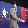 Feb 15, 2026; Los Angeles, CA, USA; Team World forward Deni Avdija (8) of the Portland Trail Blazers on the red carpet before the 75th NBA All Star Game at Intuit Dome.